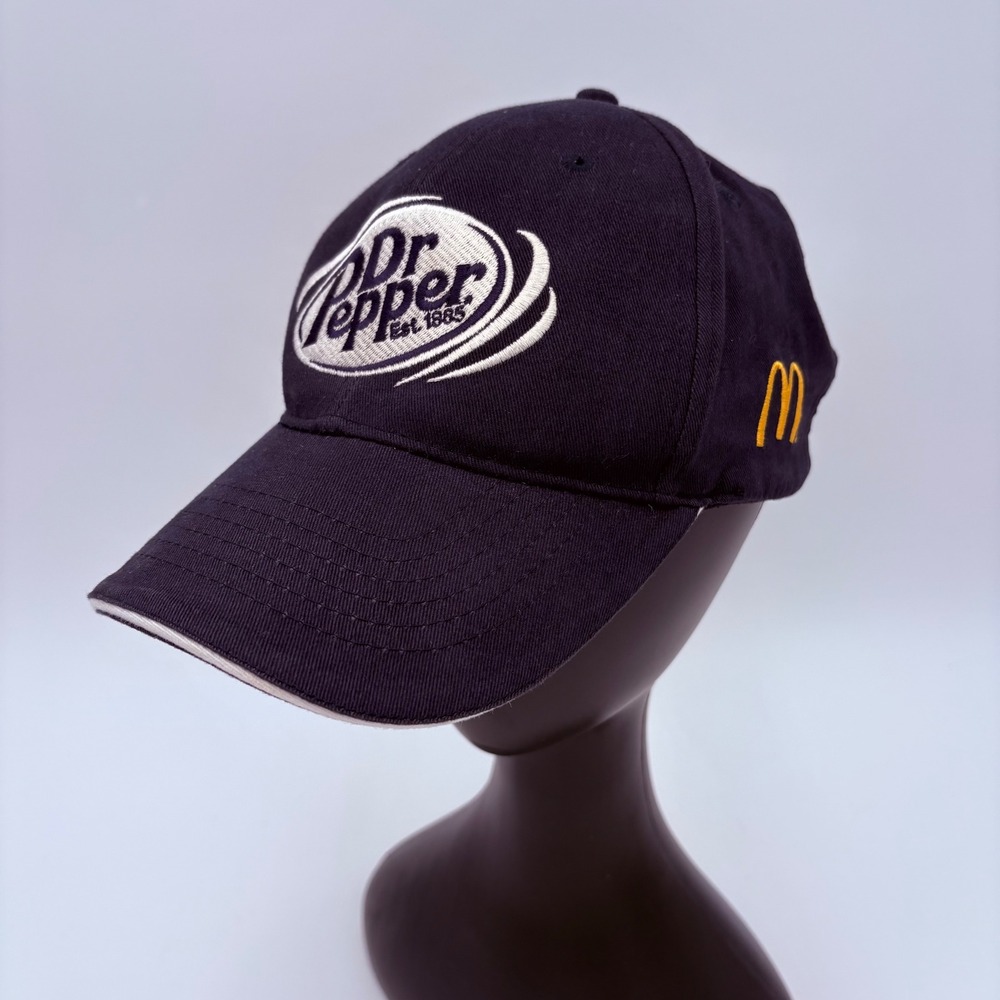 Dr Pepper‎ McDonald's Embroidered Baseball Cap Navy Blue Adjustable Strap